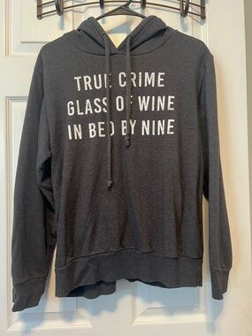 Fifth Sun Charcoal Gray Hooded Sweatshirt with White Text